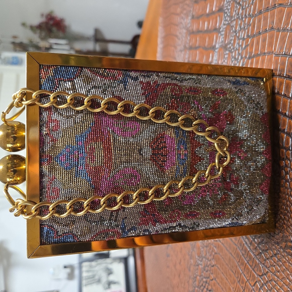 Creation BOHO CHIC 1920-30s Vintage Beaded Purse w/chain "Du Bonnette"